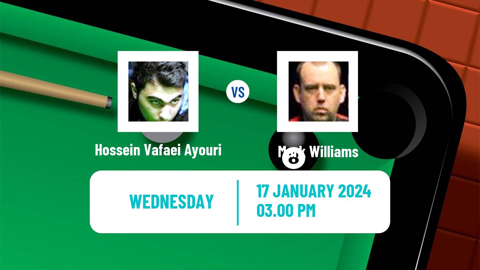 Snooker World Grand Prix Hossein Vafaei Ayouri - Mark Williams