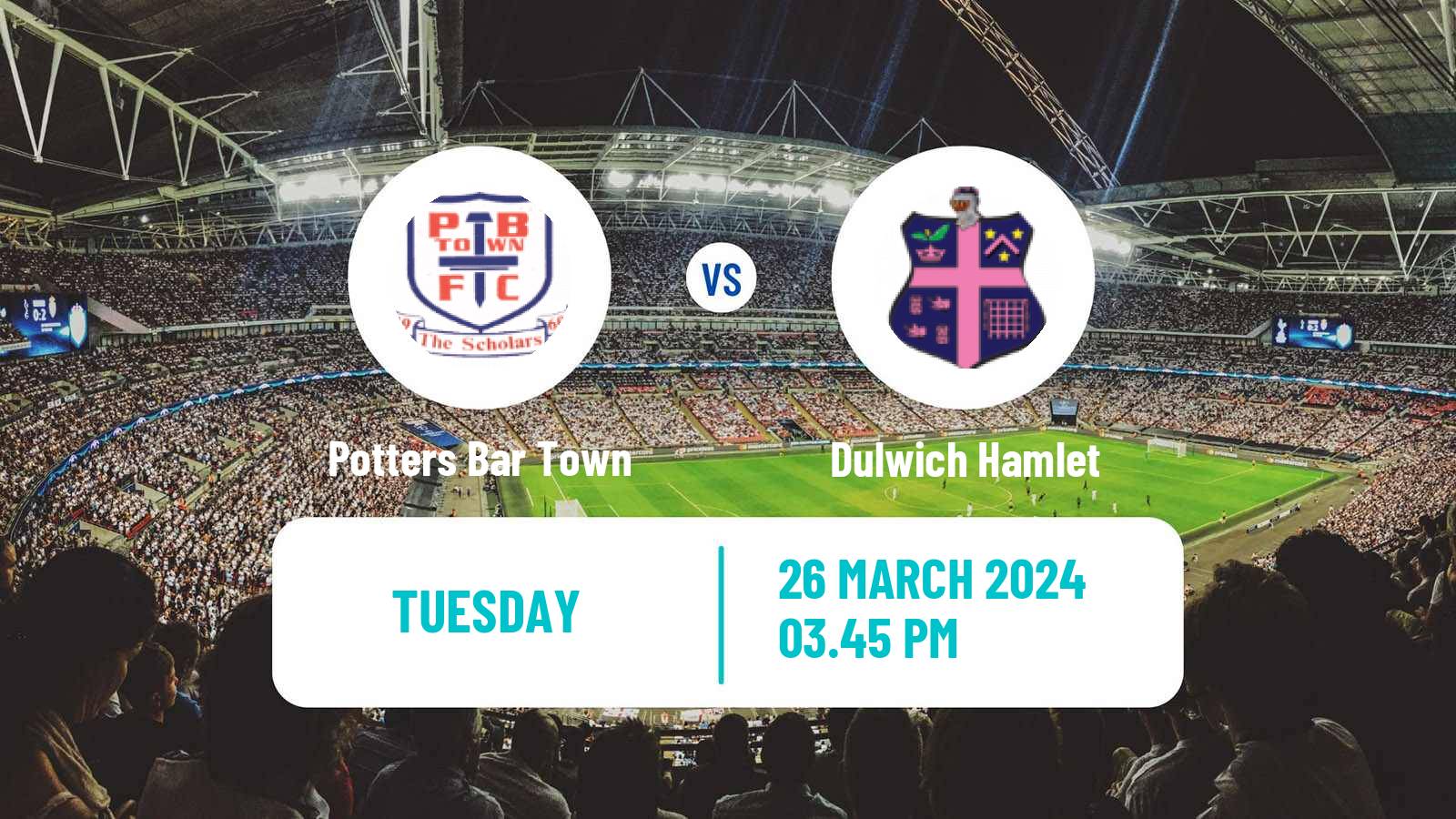 Soccer English Isthmian League Premier Division Potters Bar Town - Dulwich Hamlet