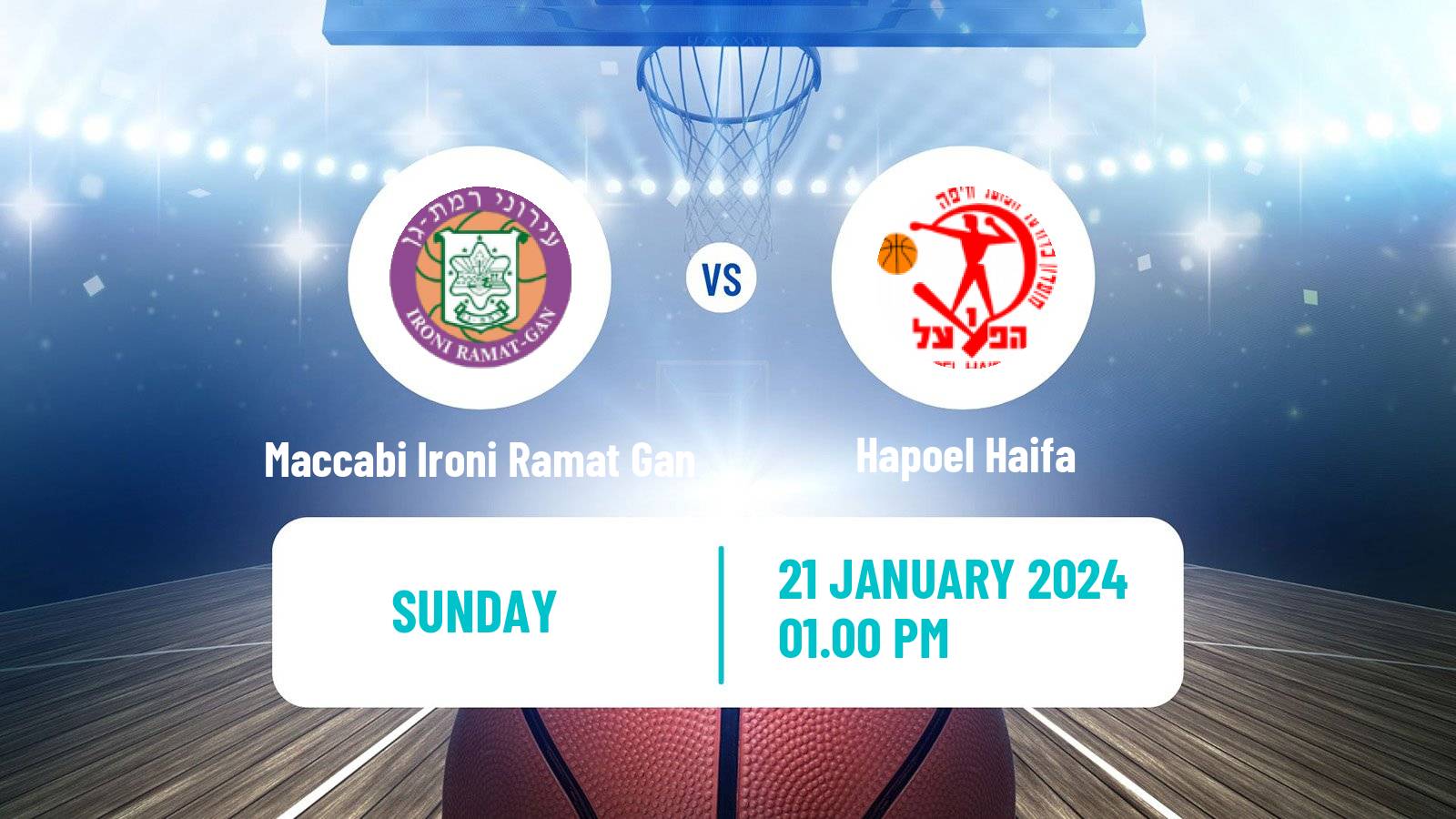Basketball Israeli Basketball Super League Maccabi Ironi Ramat Gan - Hapoel Haifa