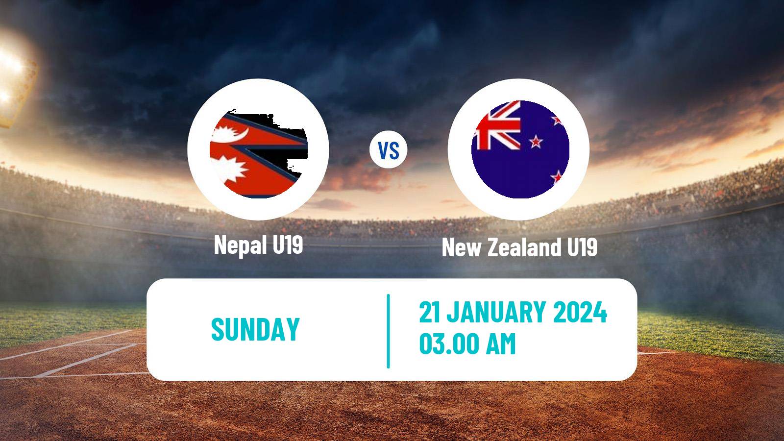 Cricket ICC U19 World Cup Nepal U19 - New Zealand U19