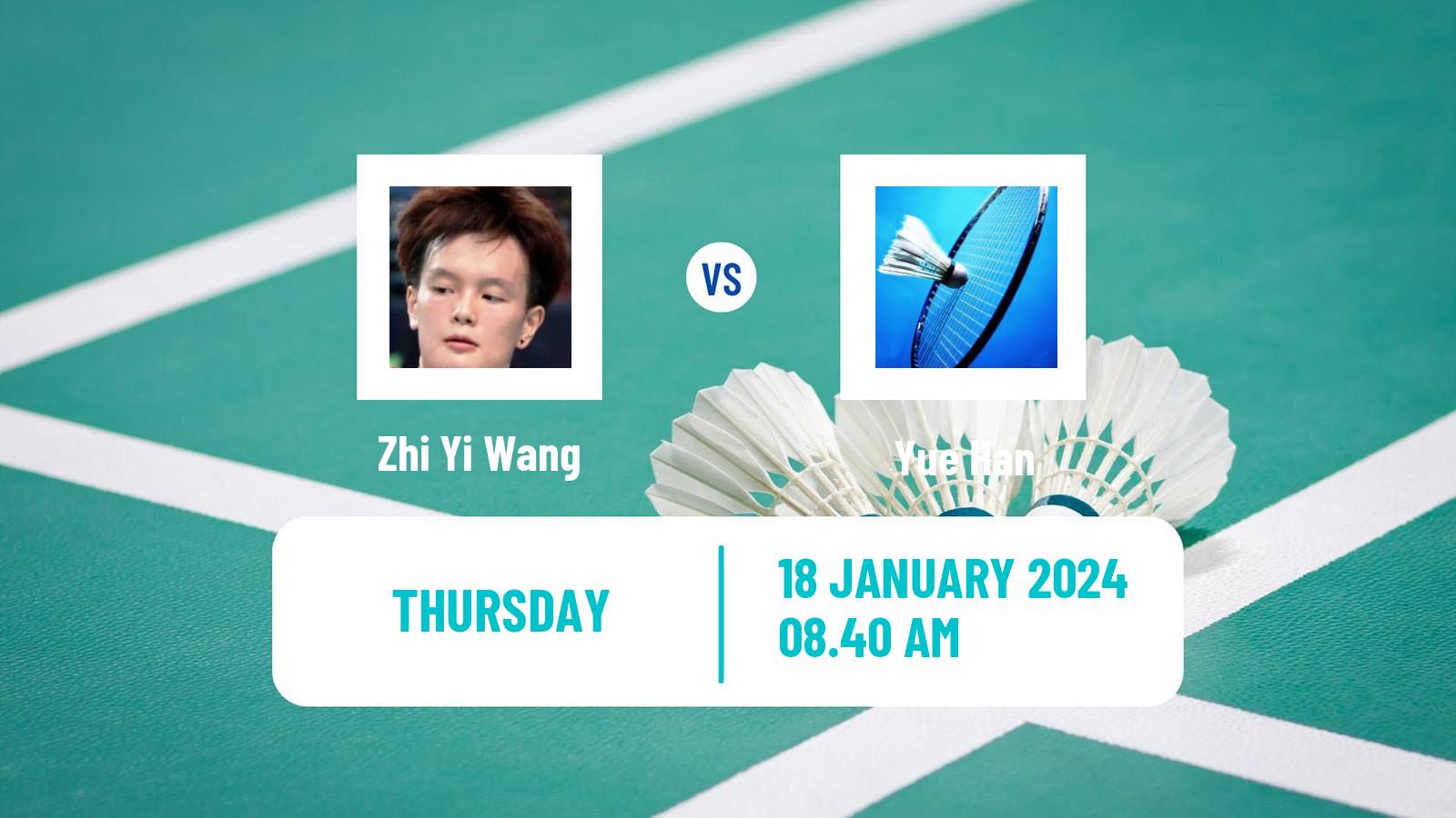 Badminton BWF World Tour India Open Women Zhi Yi Wang - Yue Han