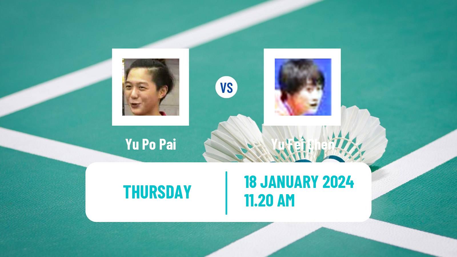 Badminton BWF World Tour India Open Women Yu Po Pai - Yu Fei Chen