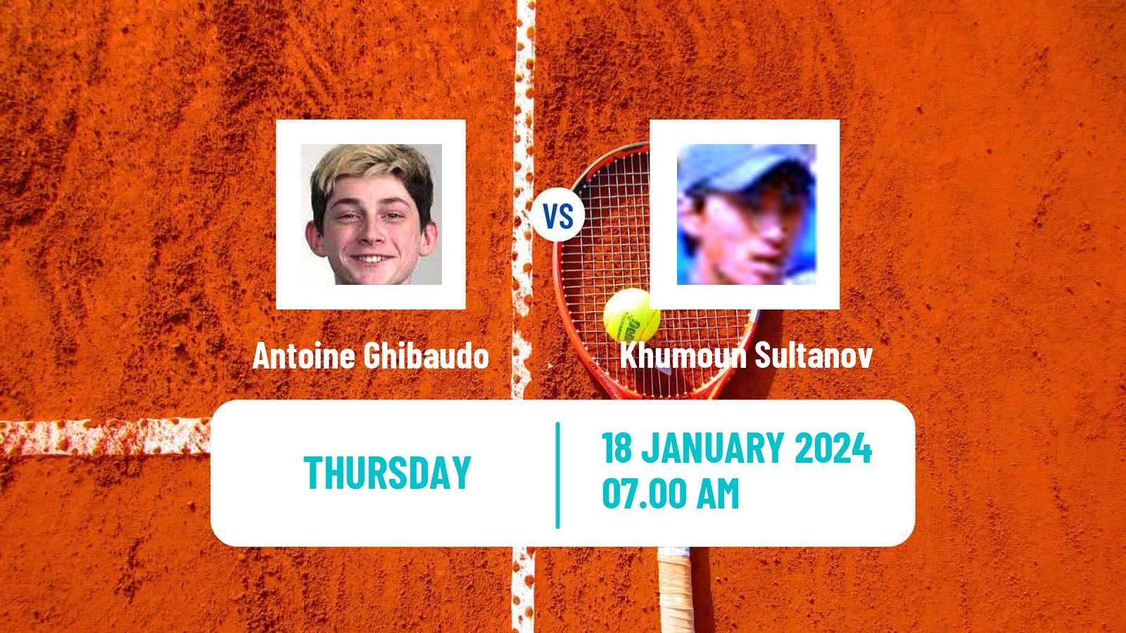 Tennis ITF M25 Doha Men Antoine Ghibaudo - Khumoun Sultanov