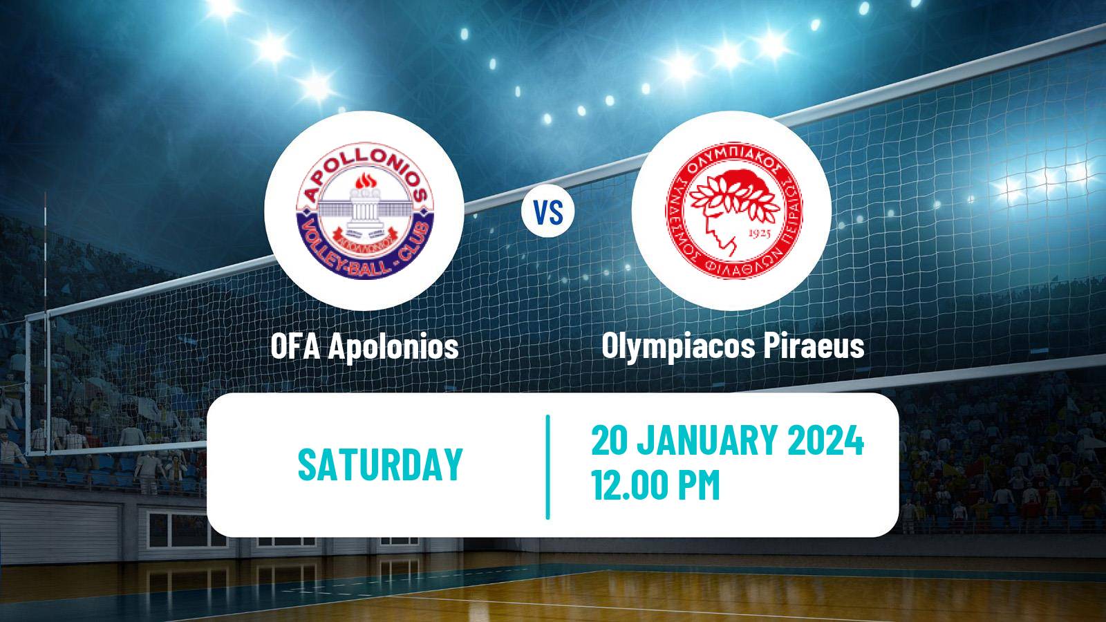 Volleyball Greek A1 Volleyball Women OFA Apolonios - Olympiacos Piraeus