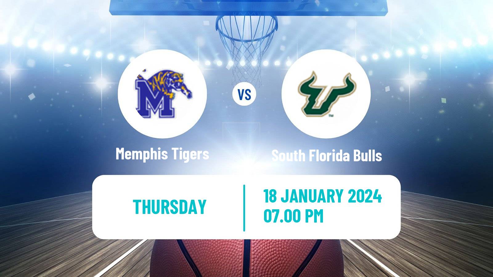 Basketball NCAA College Basketball Memphis Tigers - South Florida Bulls