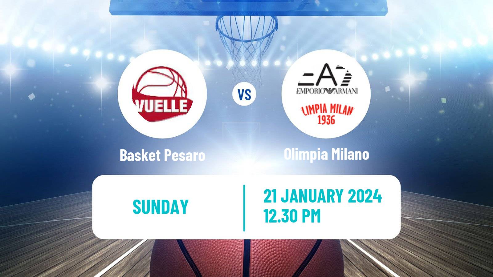 Basketball Italian Lega A Basketball Basket Pesaro - Olimpia Milano