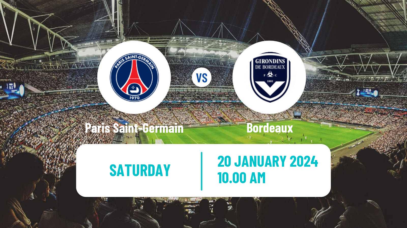 Soccer French Division 1 Women Paris Saint-Germain - Bordeaux