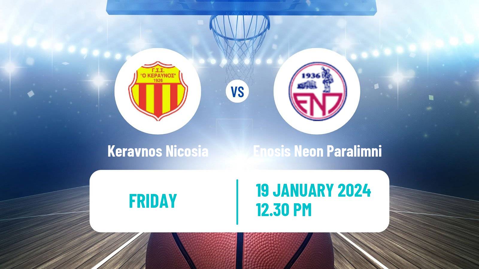 Basketball Cypriot Division A Basketball Keravnos Nicosia - Enosis Neon Paralimni