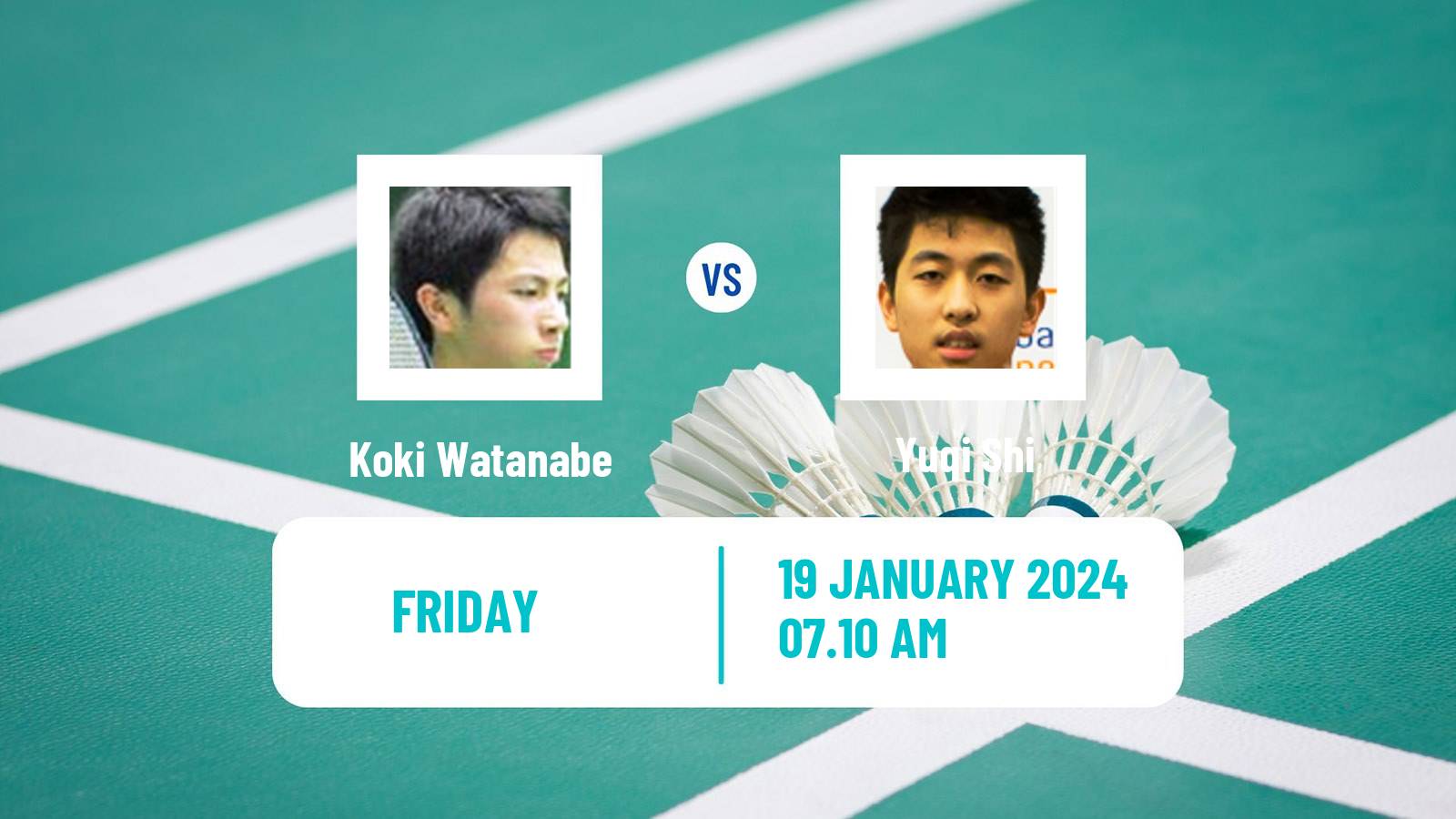 Badminton BWF World Tour India Open Men Koki Watanabe - Yuqi Shi