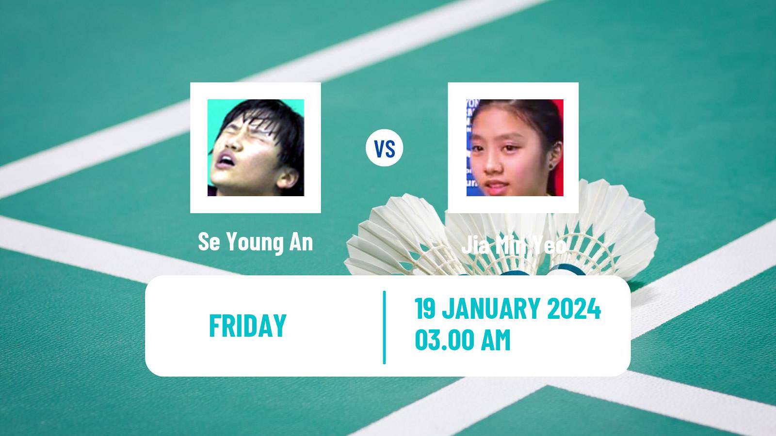 Badminton BWF World Tour India Open Women Se Young An - Jia Min Yeo