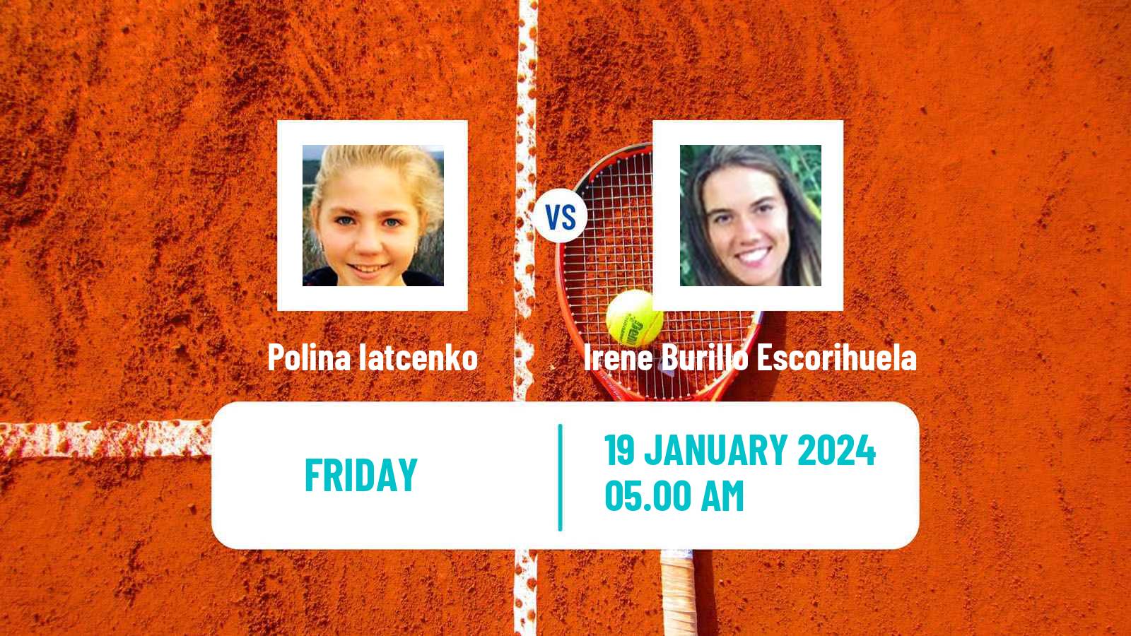 Tennis ITF W35 Monastir Women Polina Iatcenko - Irene Burillo Escorihuela