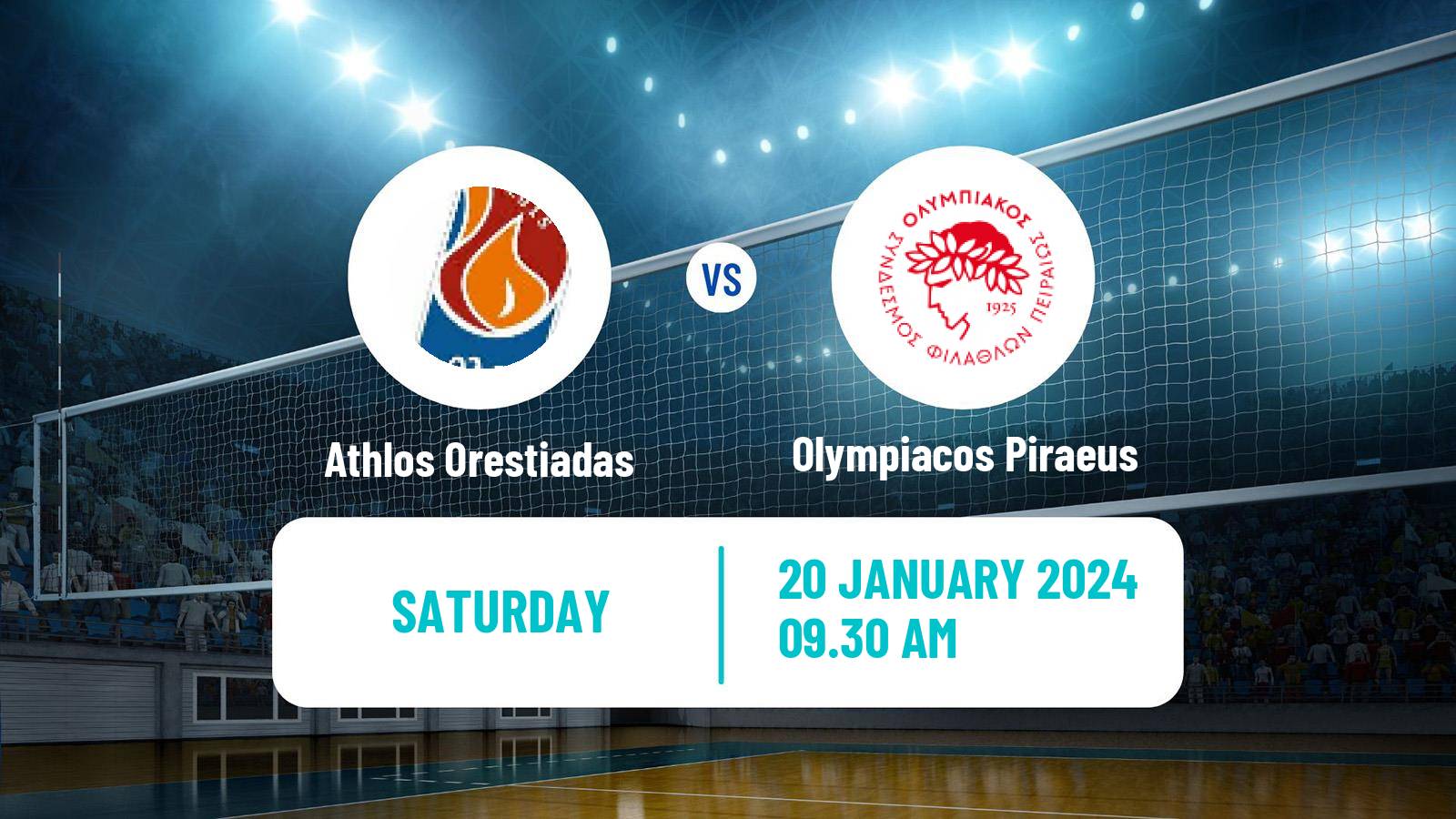 Volleyball Greek A1 Ethniki Volleyball Athlos Orestiadas - Olympiacos Piraeus