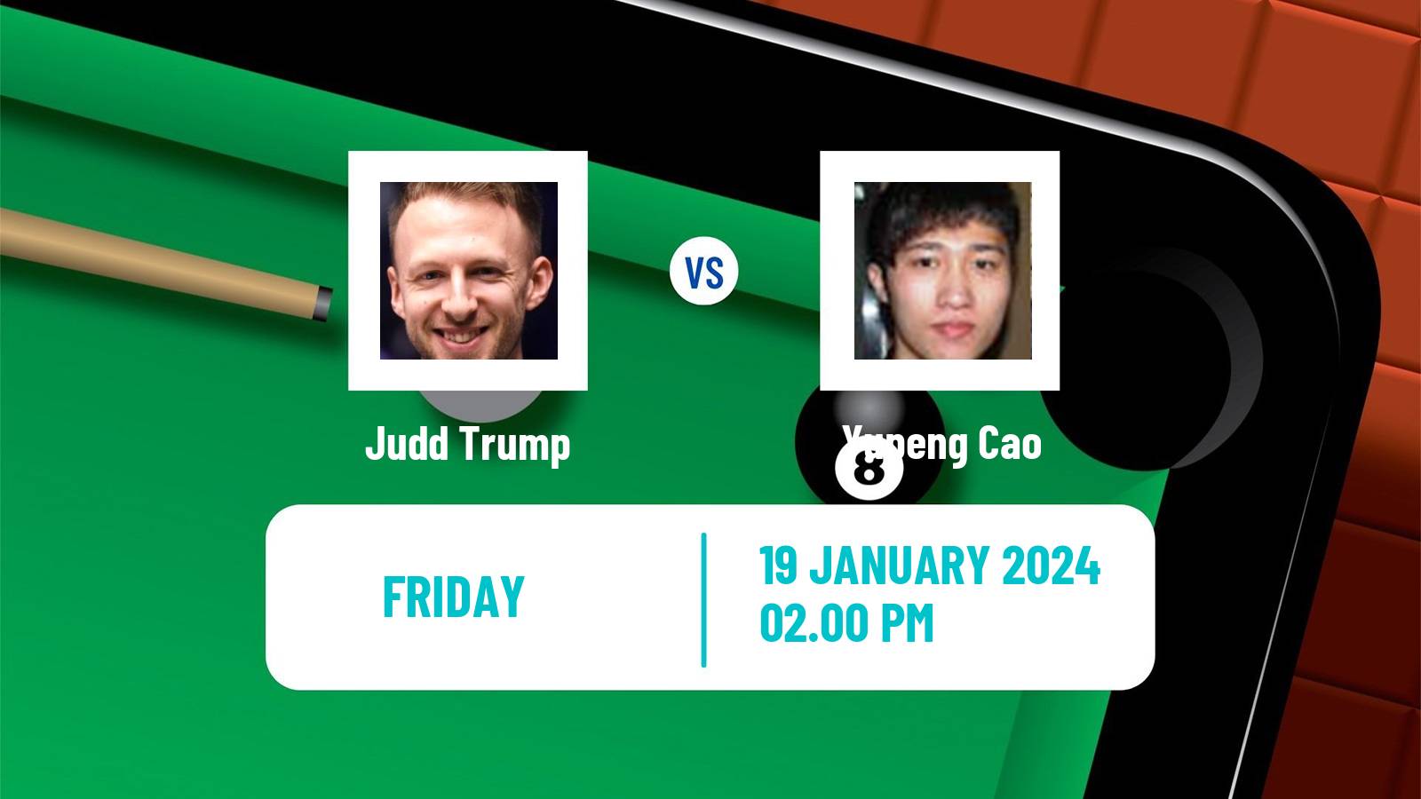 Snooker World Grand Prix Judd Trump - Yupeng Cao