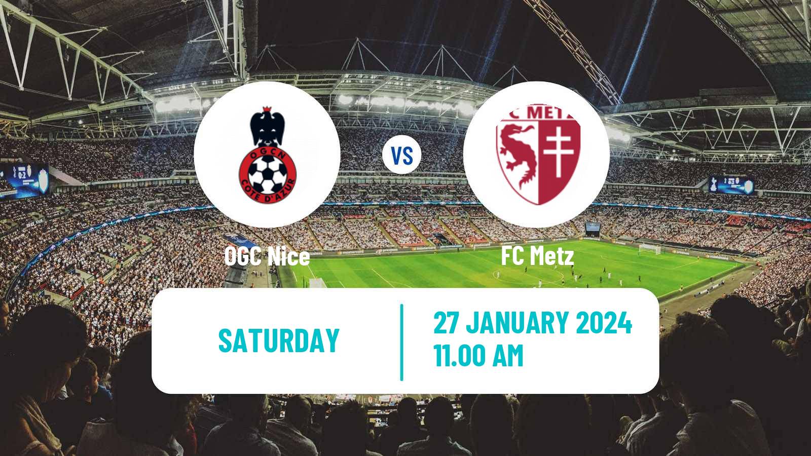 Soccer French Ligue 1 Nice - Metz