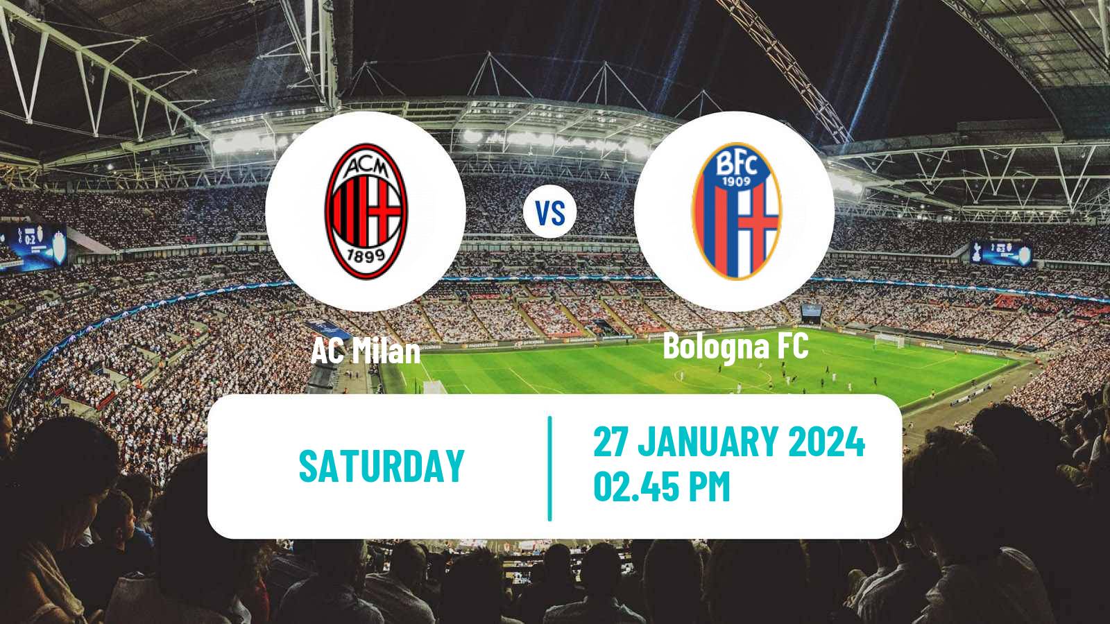 Soccer Italian Serie A Milan - Bologna
