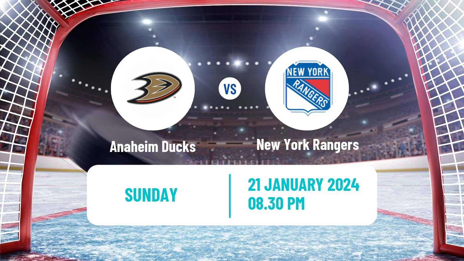 Hockey NHL Anaheim Ducks - New York Rangers