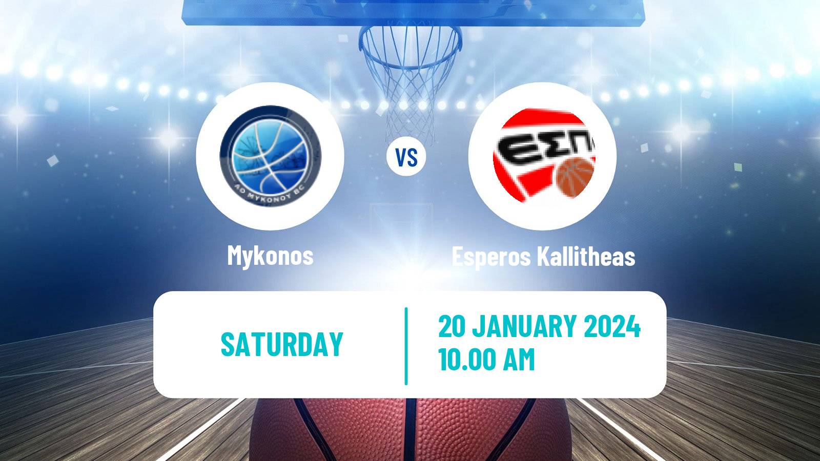 Basketball Greek Elite League Basketball Mykonos - Esperos Kallitheas