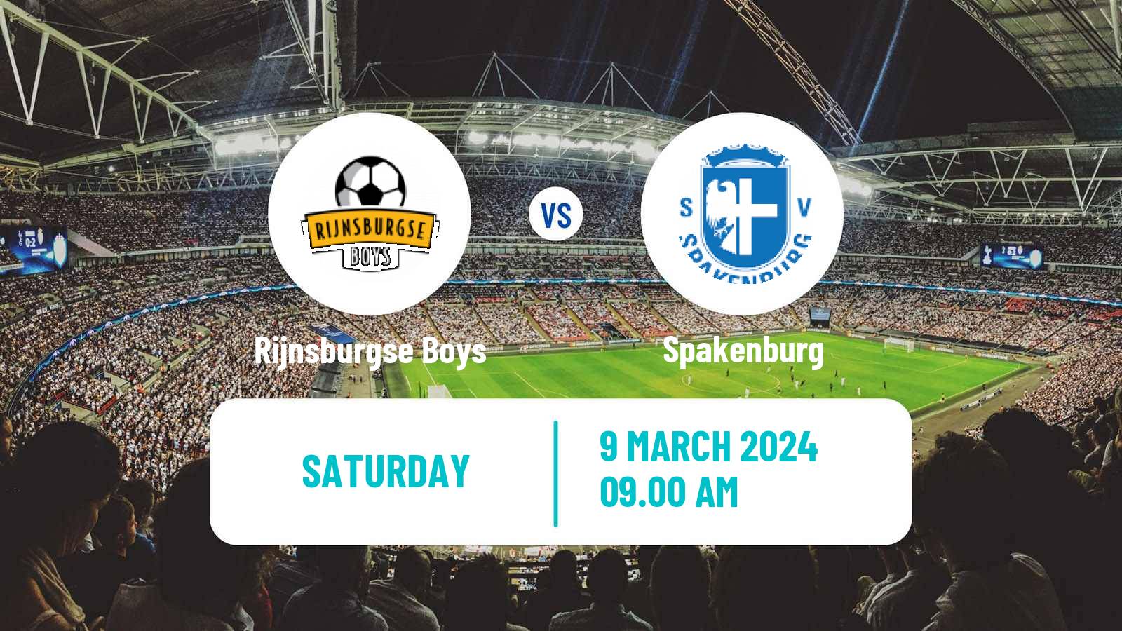 Soccer Dutch Tweede Divisie Rijnsburgse Boys - Spakenburg