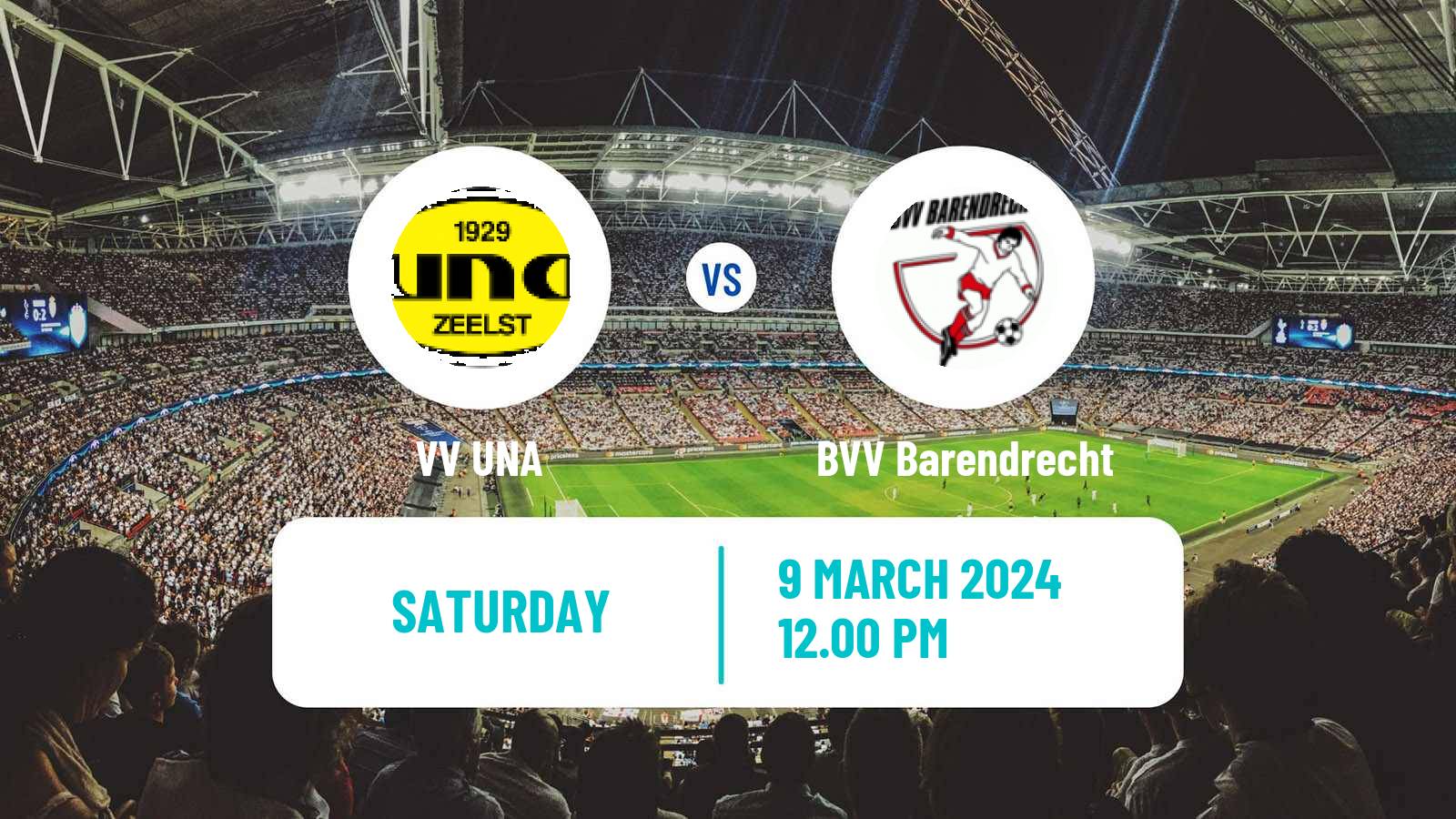 Soccer Dutch Derde Divisie UNA - BVV Barendrecht