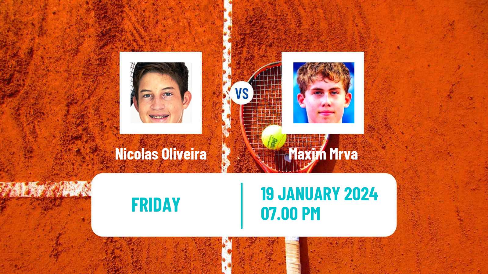 Tennis Boys Singles Australian Open Nicolas Oliveira - Maxim Mrva