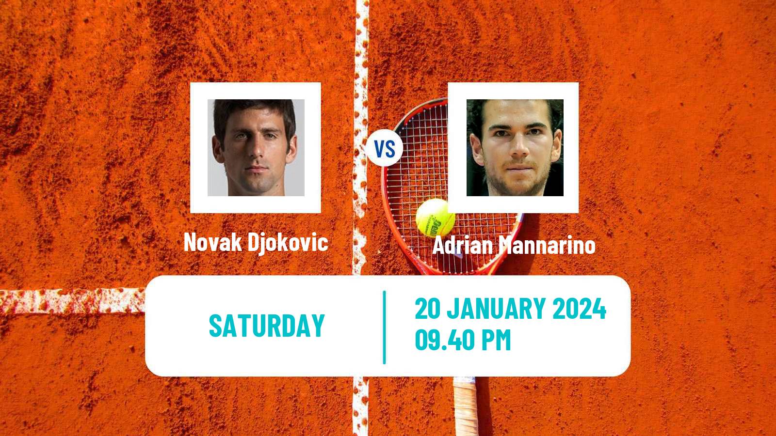 Tennis ATP Australian Open Novak Djokovic - Adrian Mannarino