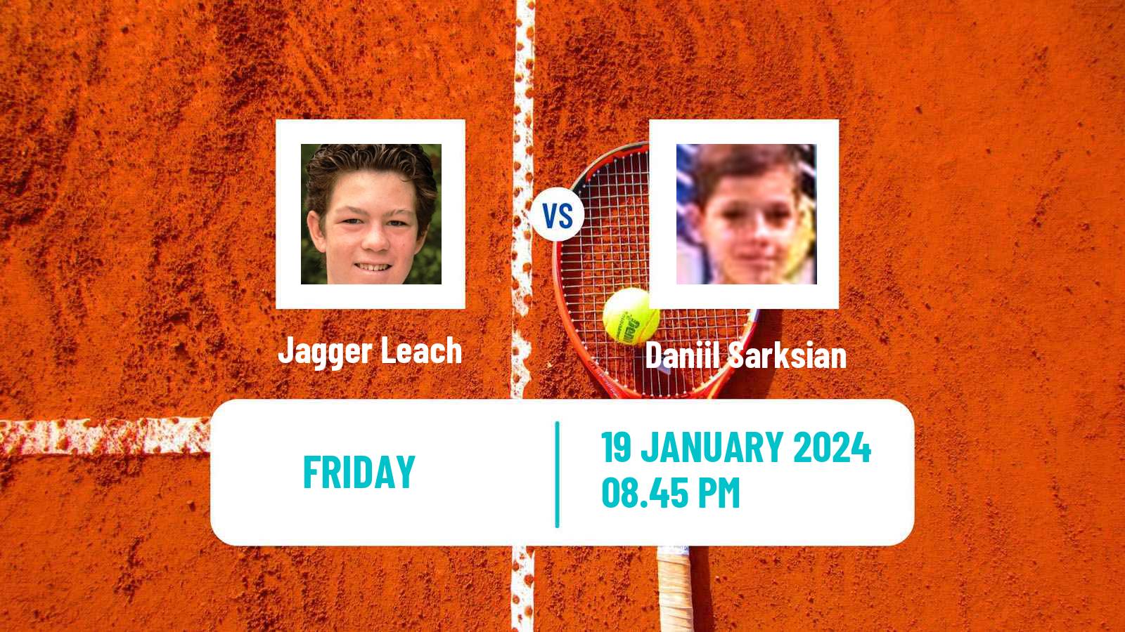 Tennis Boys Singles Australian Open Jagger Leach - Daniil Sarksian