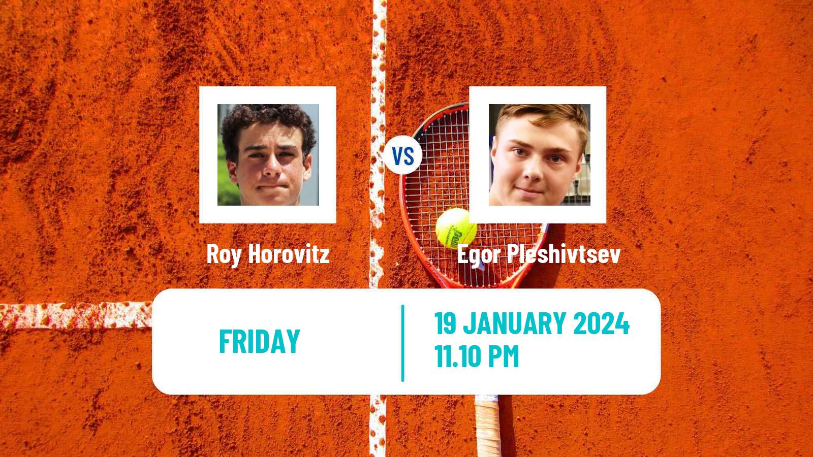 Tennis Boys Singles Australian Open Roy Horovitz - Egor Pleshivtsev