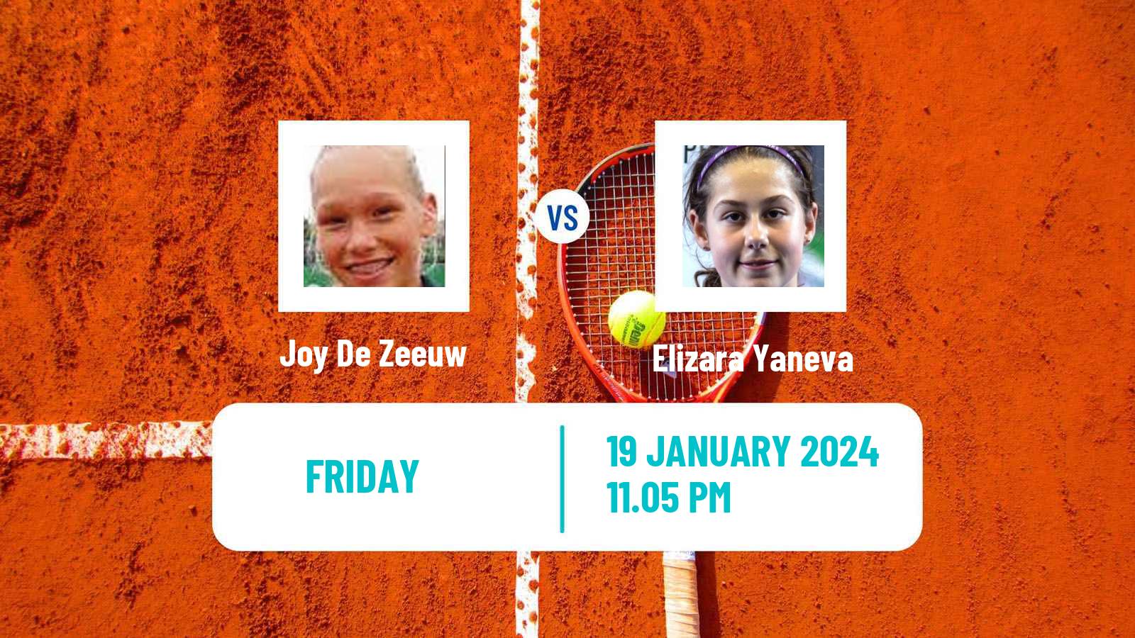 Tennis Girls Singles Australian Open Joy De Zeeuw - Elizara Yaneva