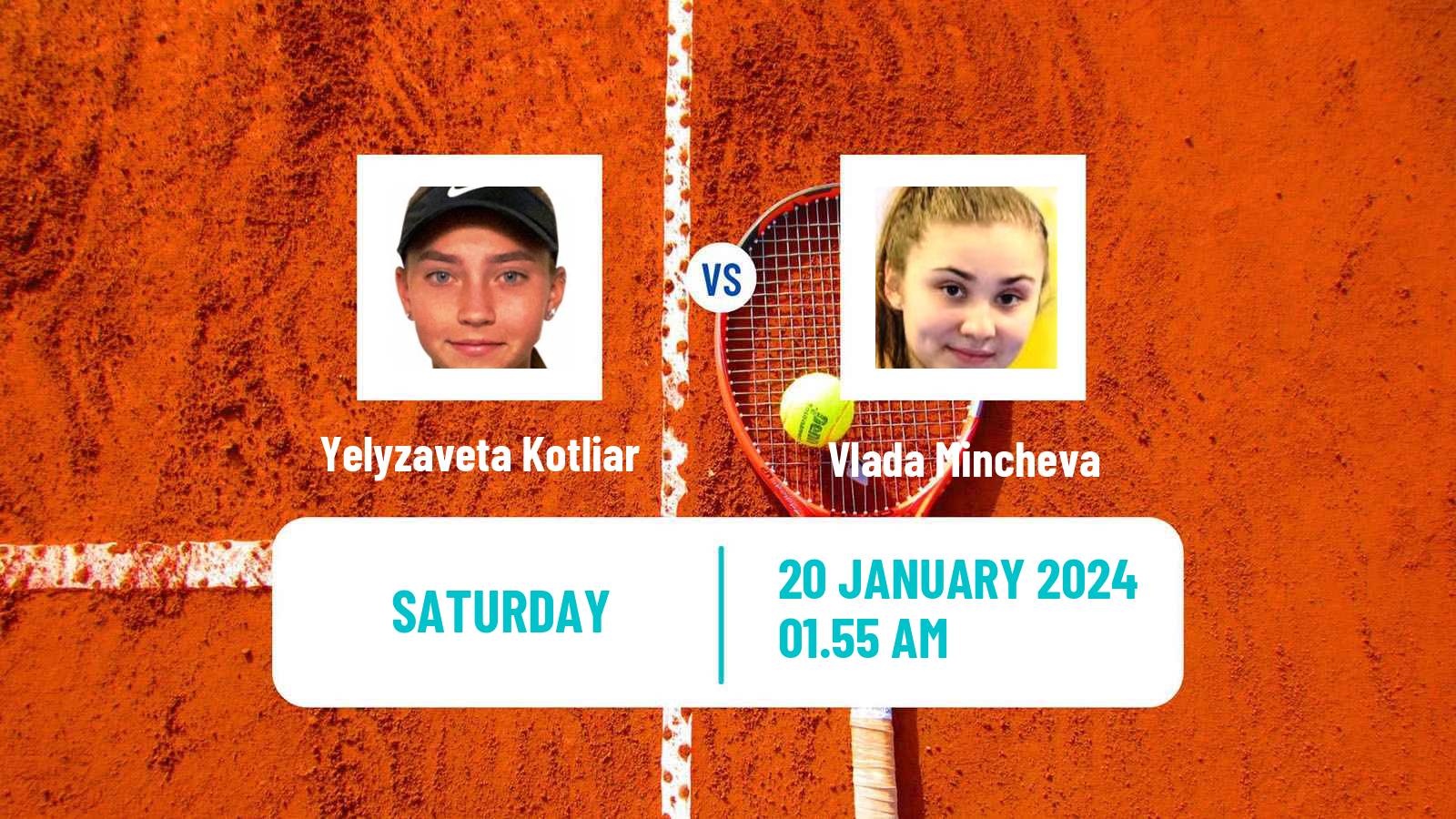 Tennis Girls Singles Australian Open Yelyzaveta Kotliar - Vlada Mincheva