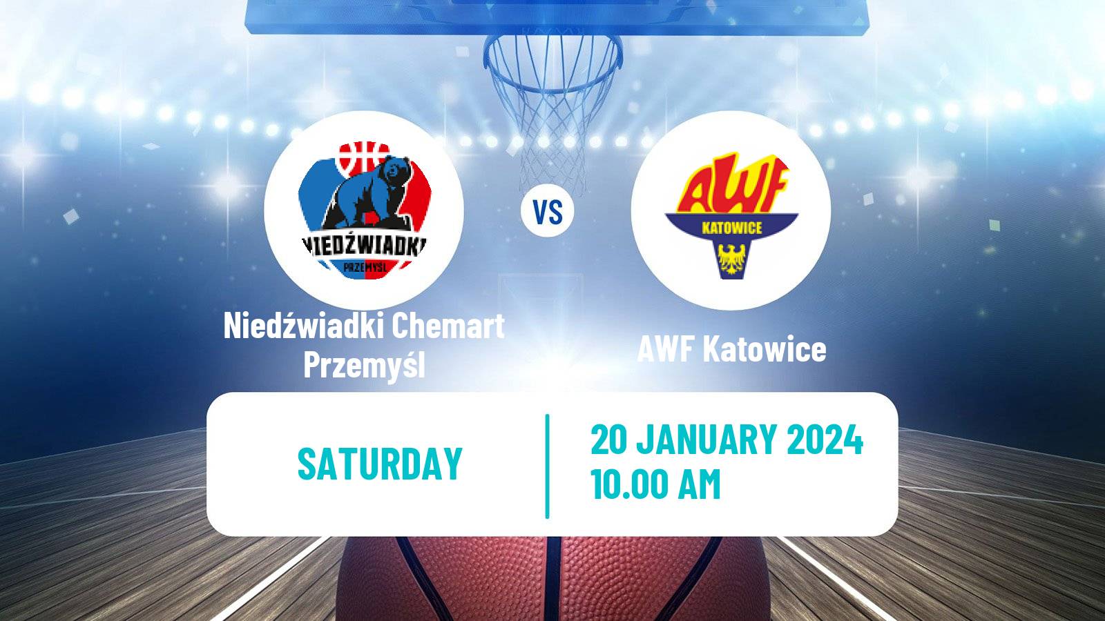 Basketball Polish 1 Liga Basketball Niedźwiadki Chemart Przemyśl - AWF Katowice