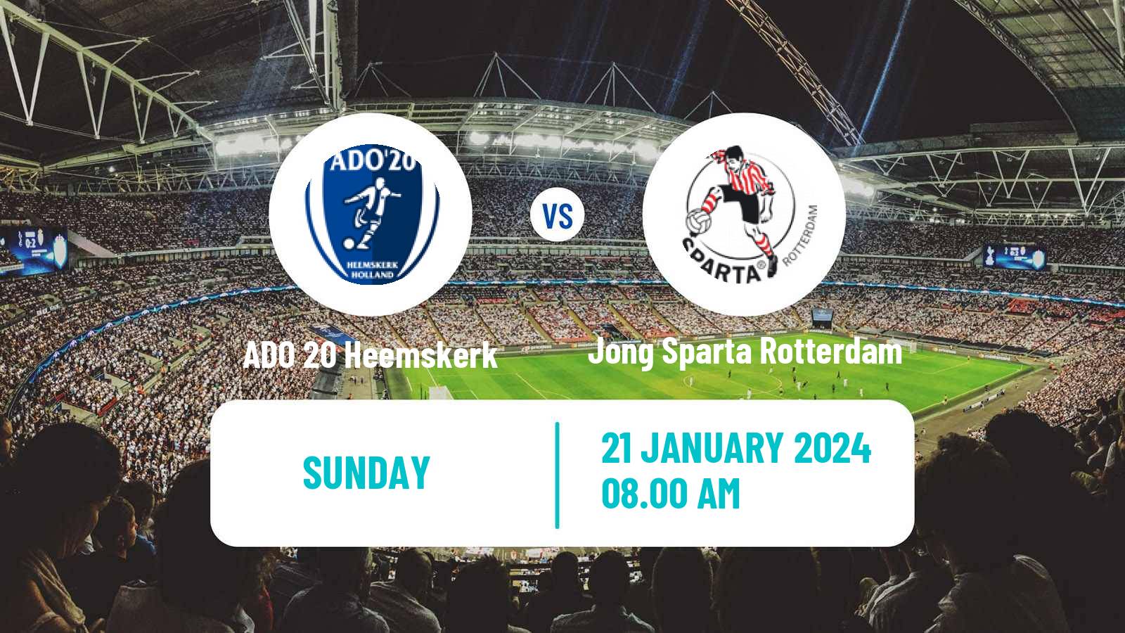 Soccer Dutch Tweede Divisie ADO 20 Heemskerk - Jong Sparta Rotterdam