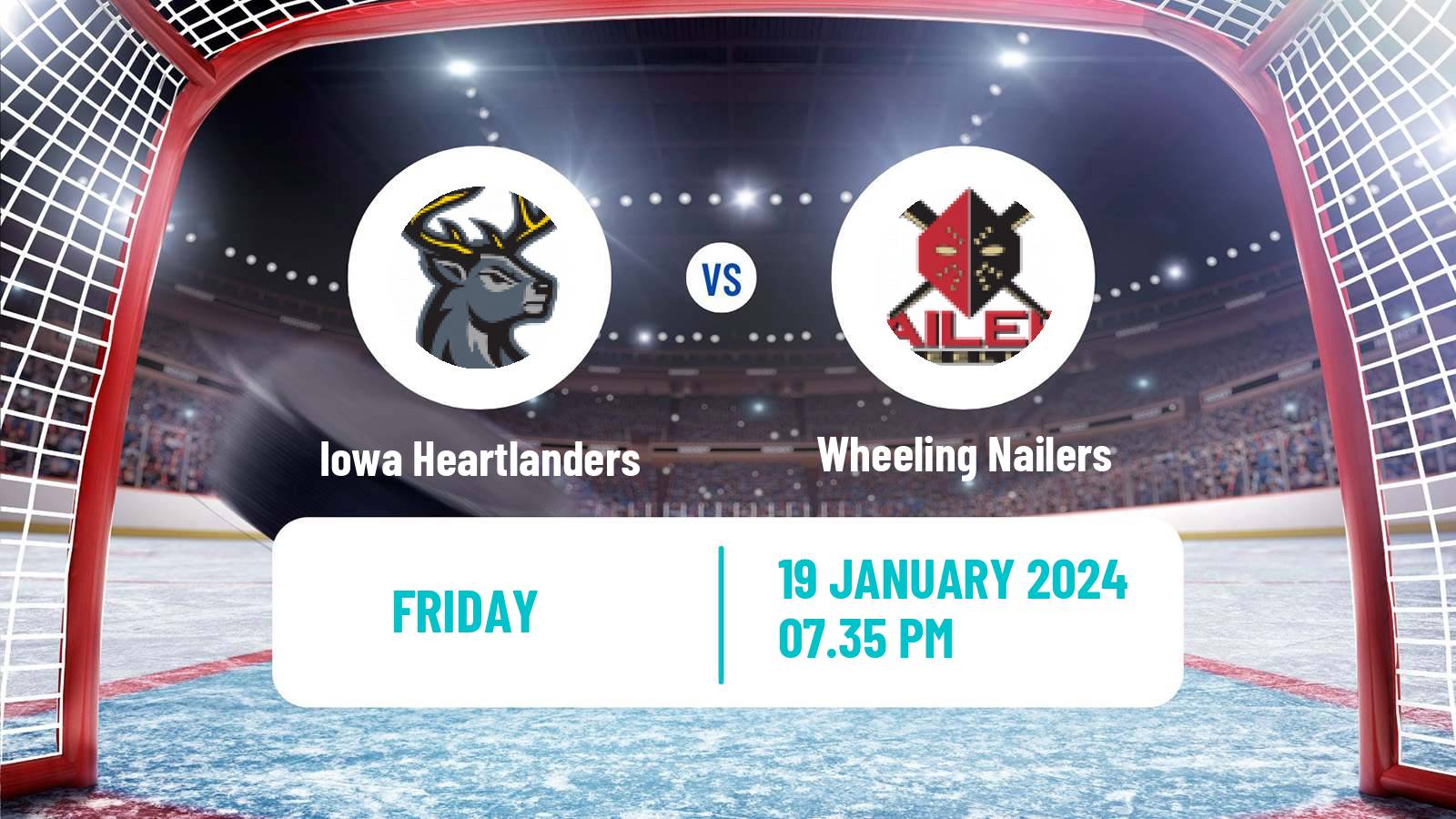 Hockey ECHL Iowa Heartlanders - Wheeling Nailers