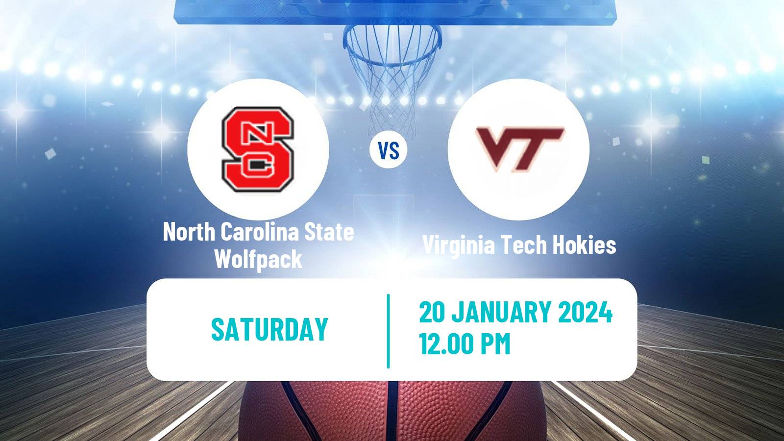 Basketball NCAA College Basketball North Carolina State Wolfpack - Virginia Tech Hokies