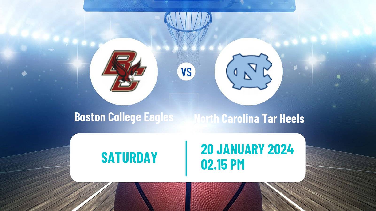 Basketball NCAA College Basketball Boston College Eagles - North Carolina Tar Heels