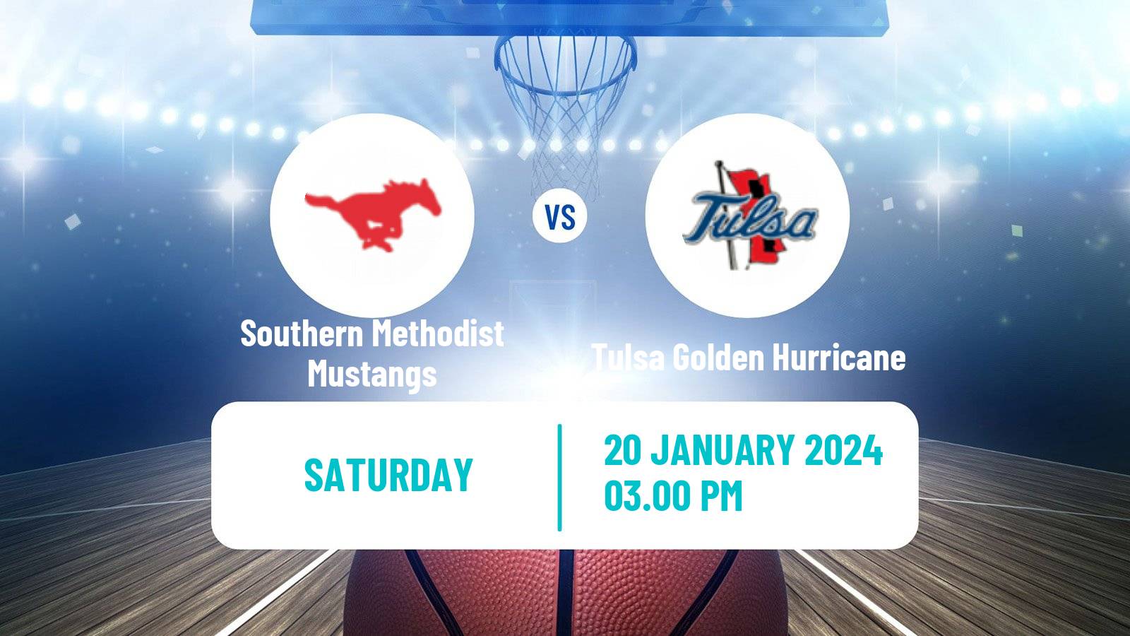 Basketball NCAA College Basketball Southern Methodist Mustangs - Tulsa Golden Hurricane