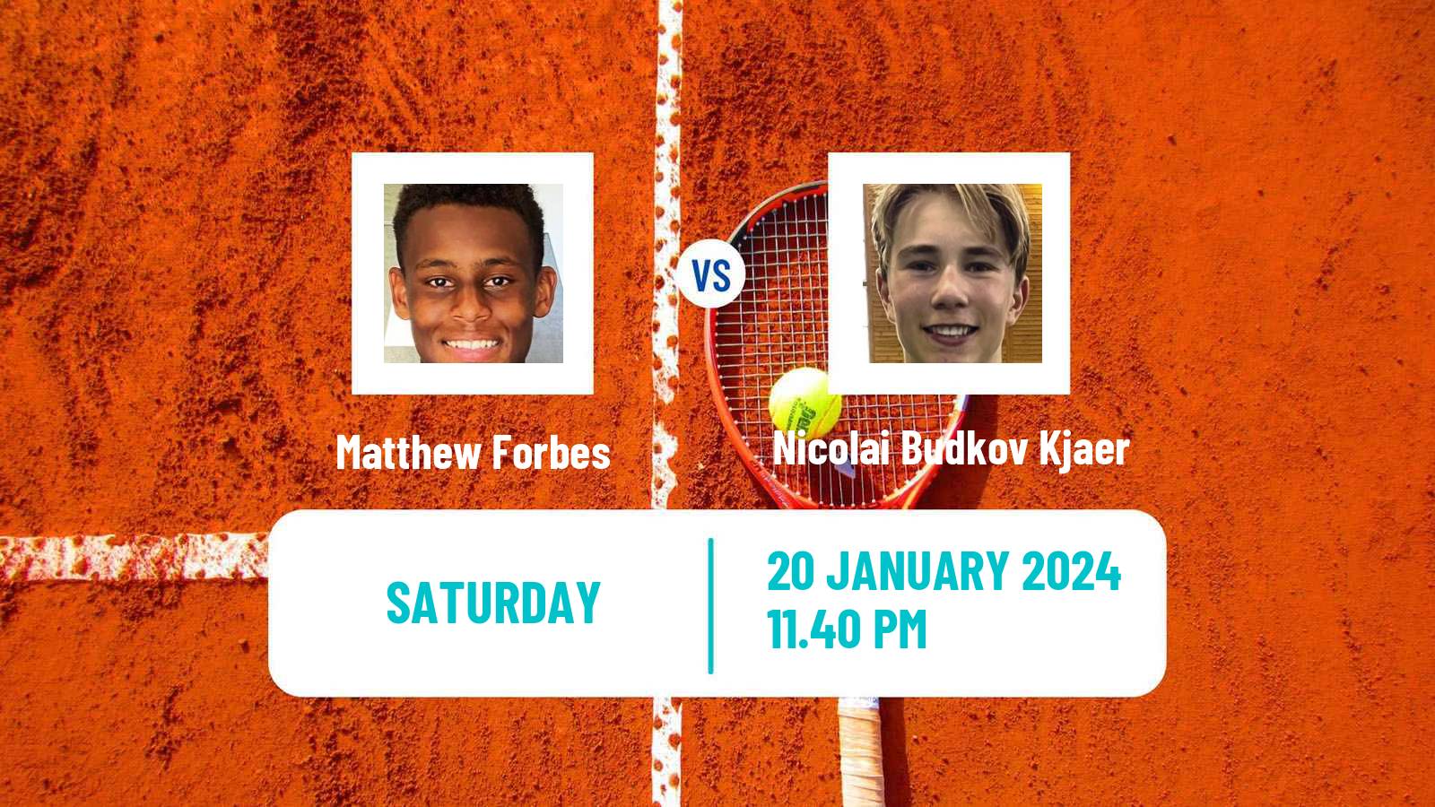 Tennis Boys Singles Australian Open Matthew Forbes - Nicolai Budkov Kjaer