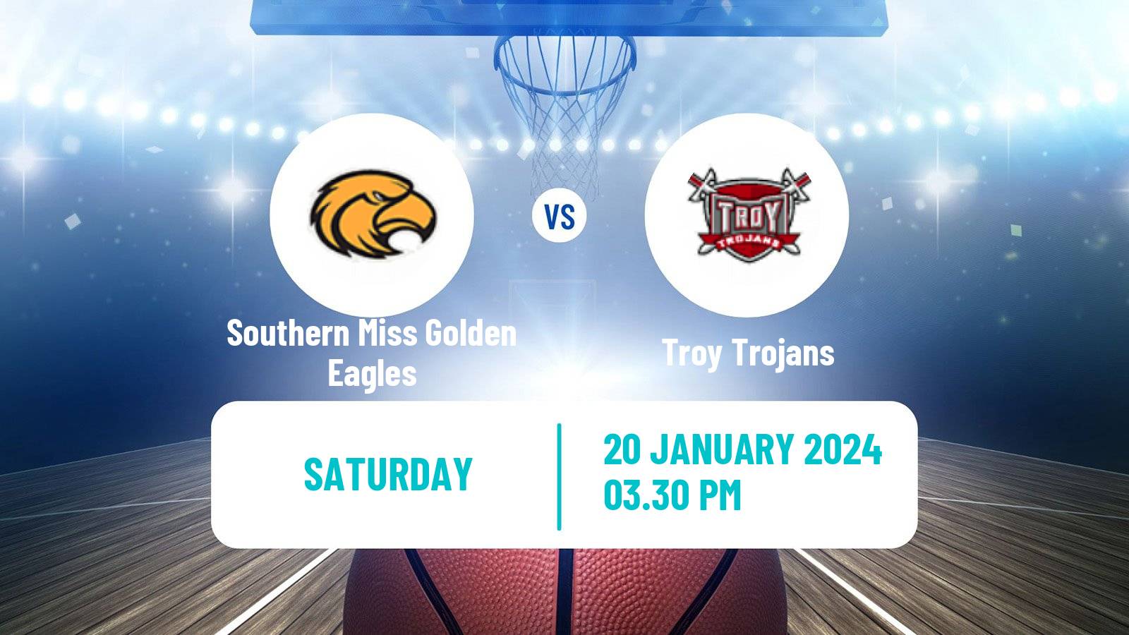 Basketball NCAA College Basketball Southern Miss Golden Eagles - Troy Trojans