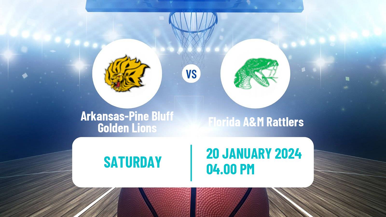 Basketball NCAA College Basketball Arkansas-Pine Bluff Golden Lions - Florida A&M Rattlers