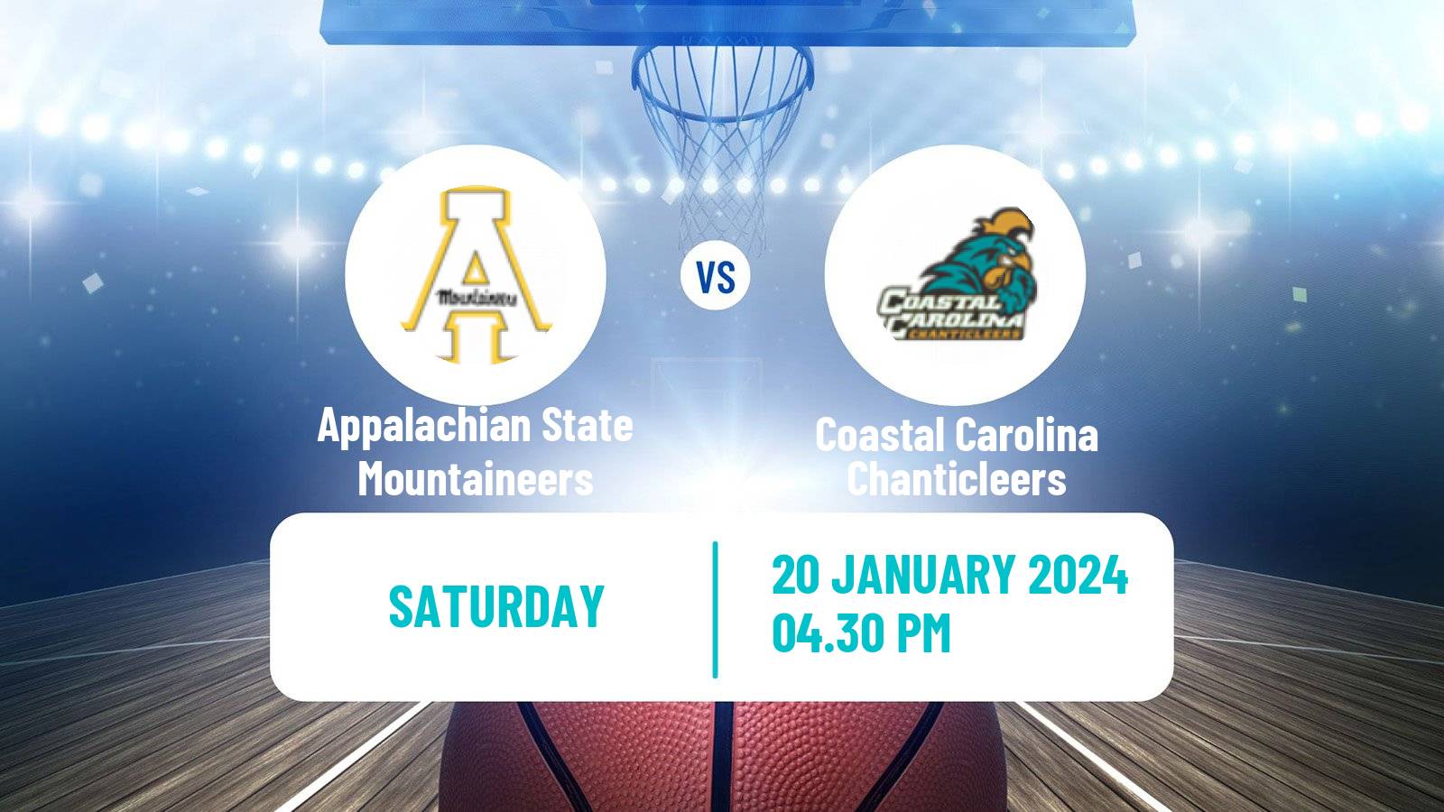 Basketball NCAA College Basketball Appalachian State Mountaineers - Coastal Carolina Chanticleers