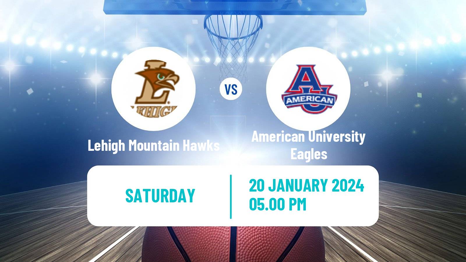 Basketball NCAA College Basketball Lehigh Mountain Hawks - American University Eagles
