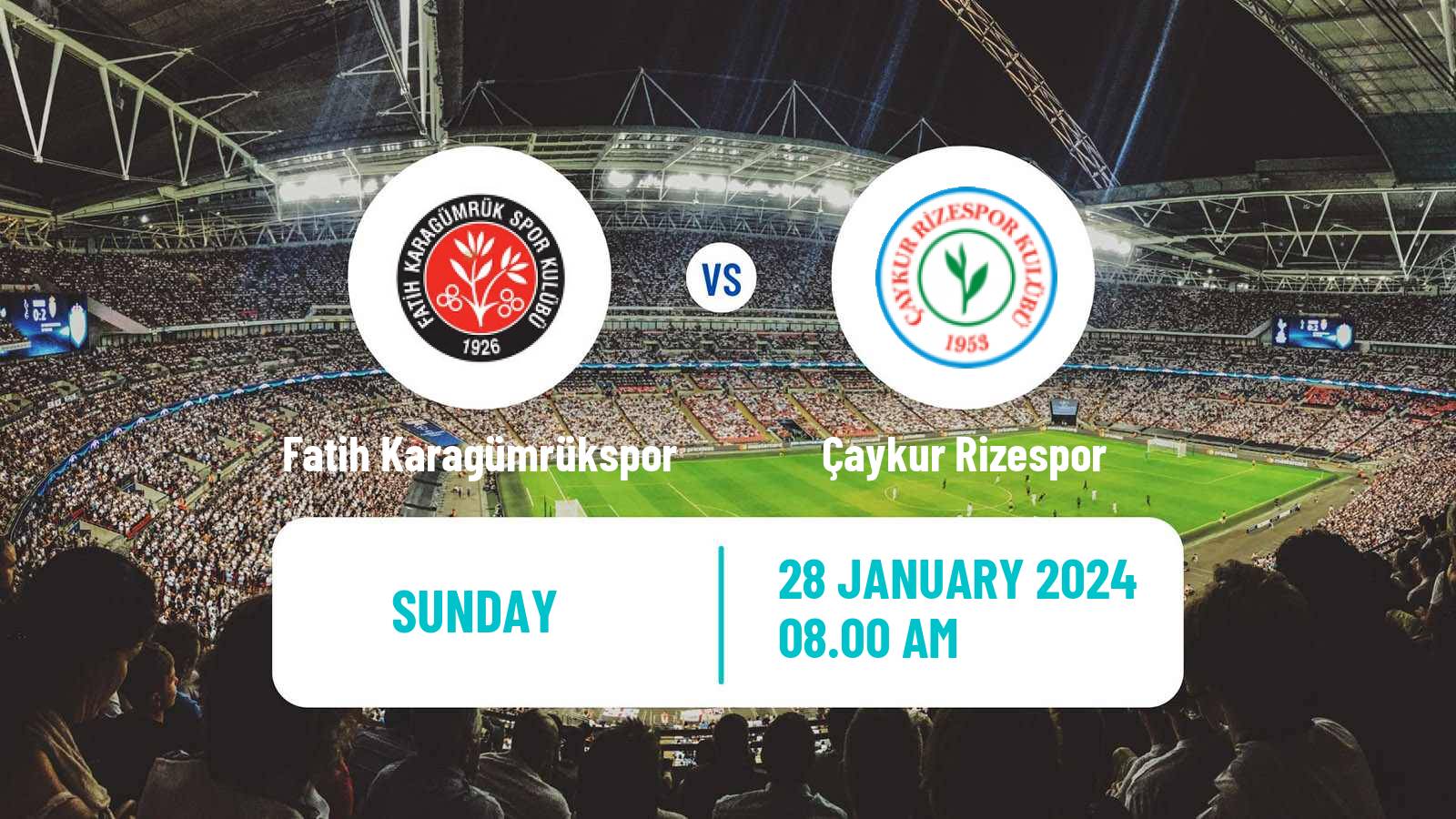 Soccer Turkish Super League Fatih Karagümrükspor - Çaykur Rizespor