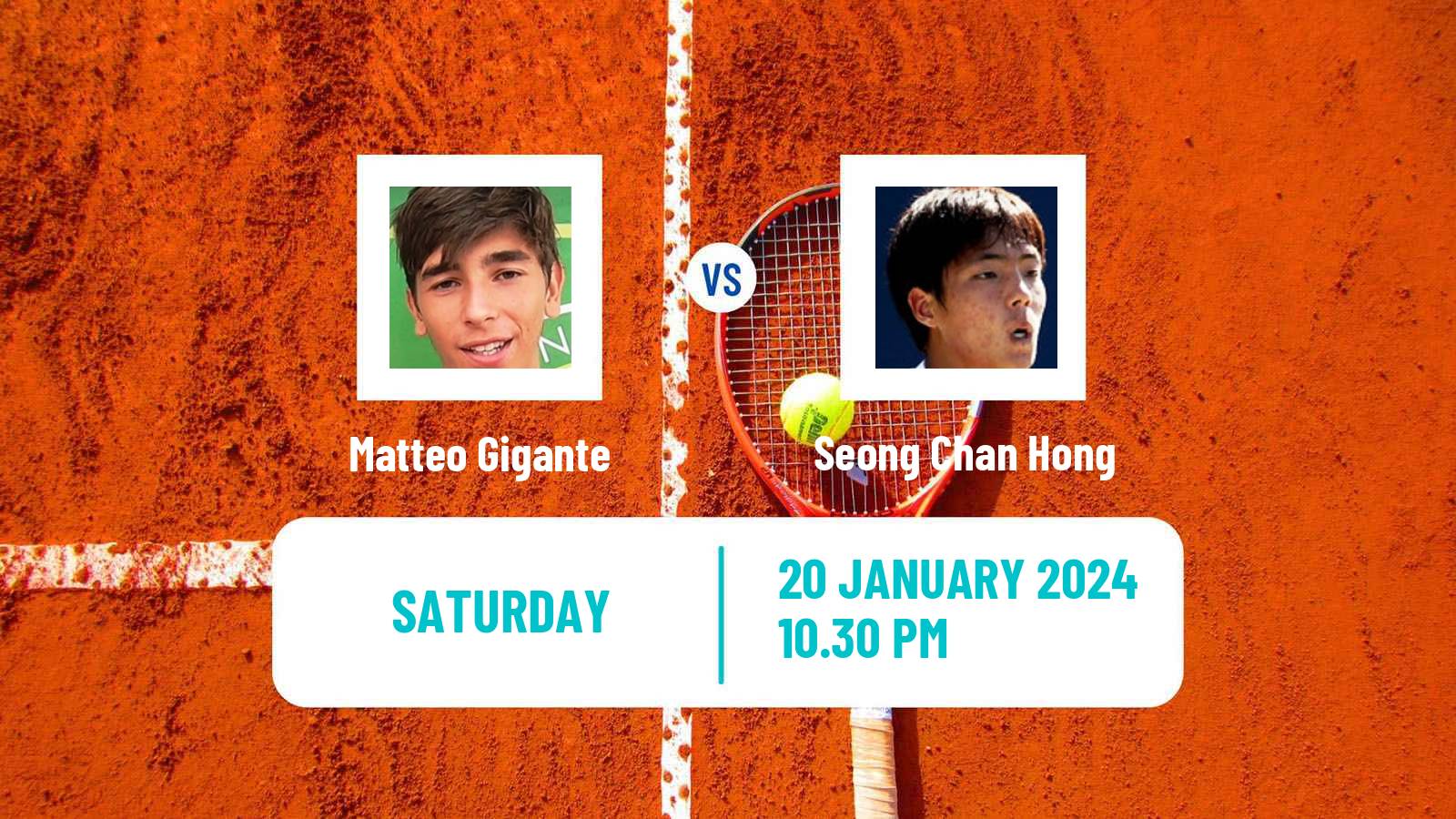 Tennis Nonthaburi 3 Challenger Men Matteo Gigante - Seong Chan Hong