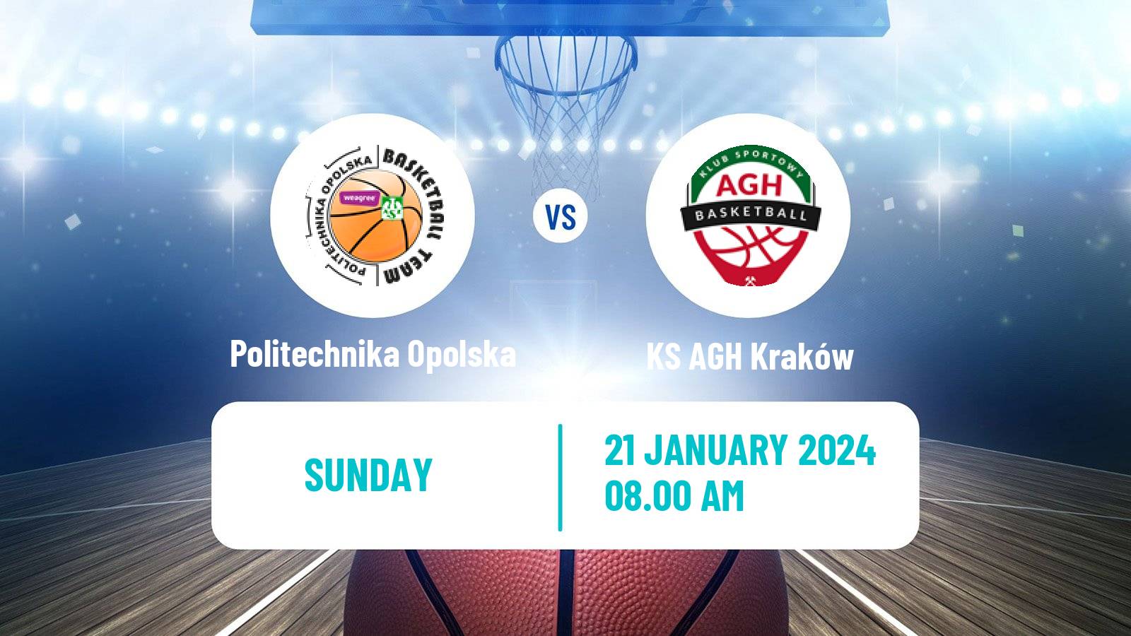 Basketball Polish 1 Liga Basketball Politechnika Opolska - KS AGH Kraków