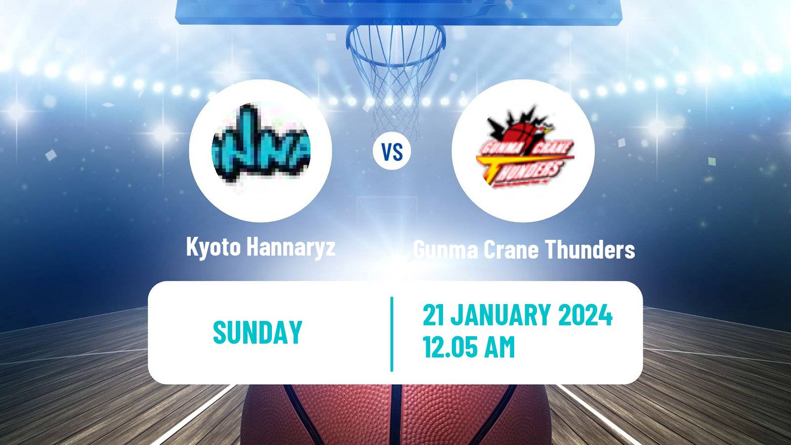 Basketball BJ League Kyoto Hannaryz - Gunma Crane Thunders