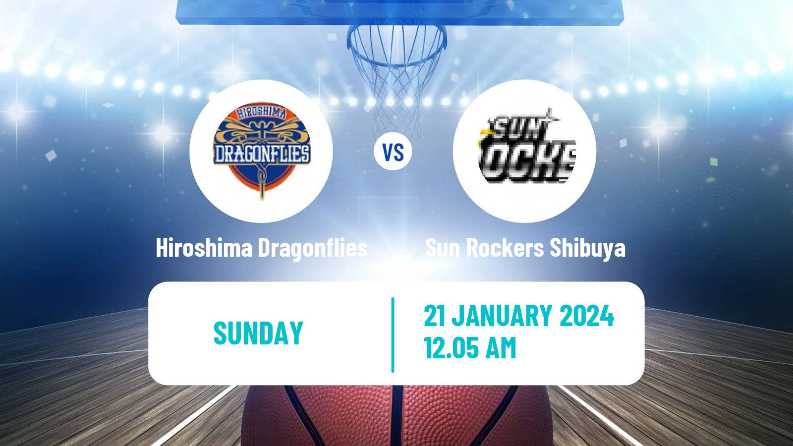 Basketball BJ League Hiroshima Dragonflies - Sun Rockers Shibuya