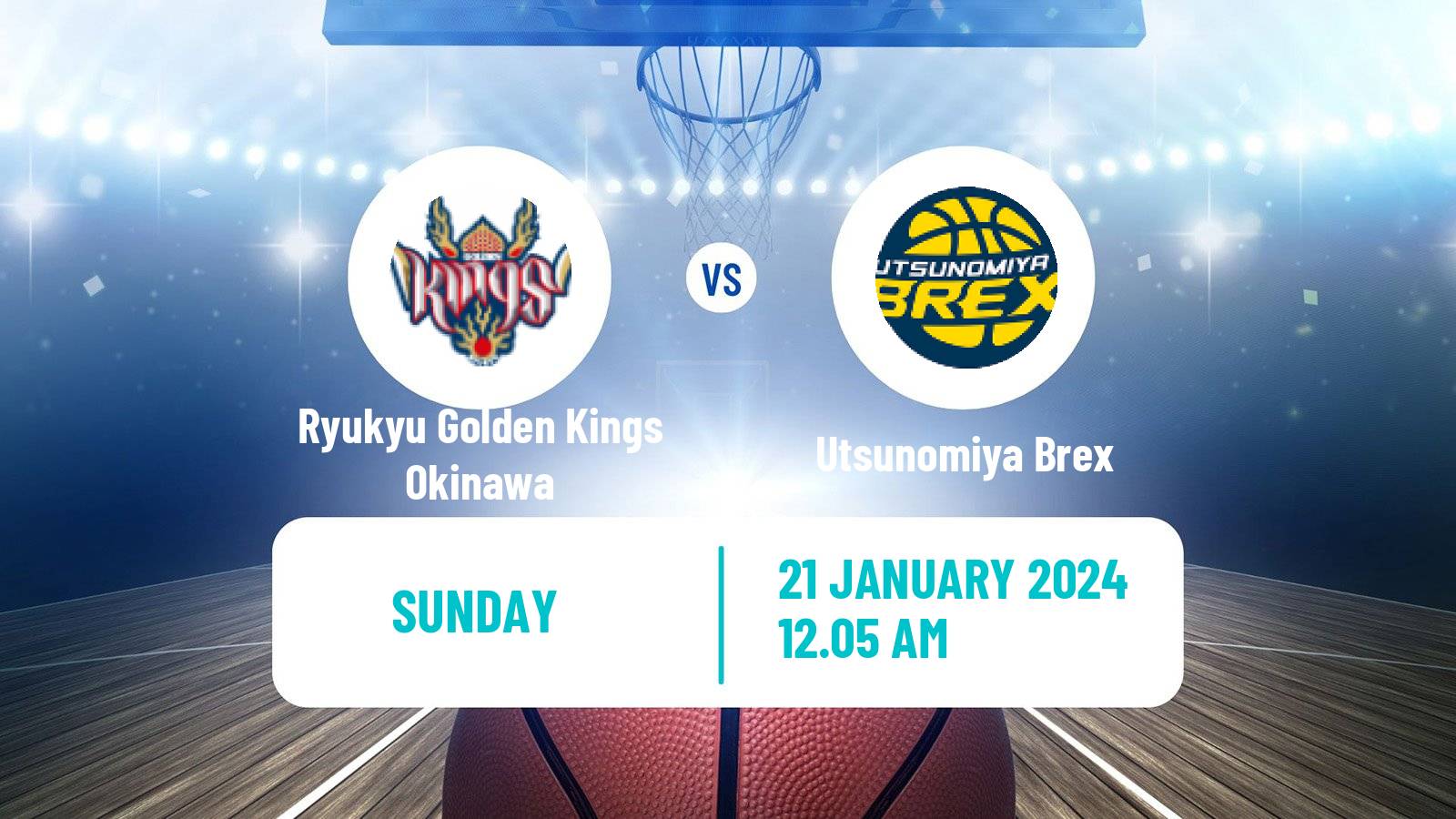 Basketball BJ League Ryukyu Golden Kings Okinawa - Utsunomiya Brex