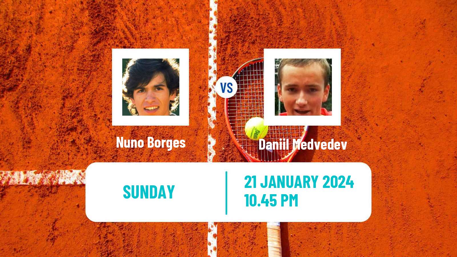 Tennis ATP Australian Open Nuno Borges - Daniil Medvedev
