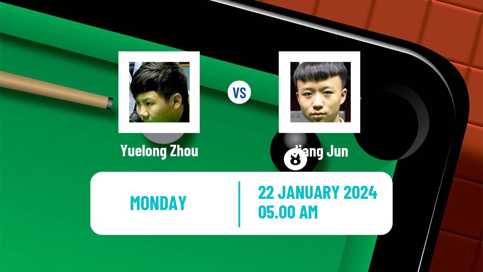 Snooker World Open Yuelong Zhou - Jiang Jun