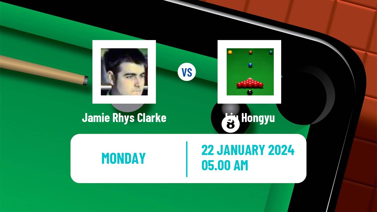 Snooker World Open Jamie Rhys Clarke - Liu Hongyu