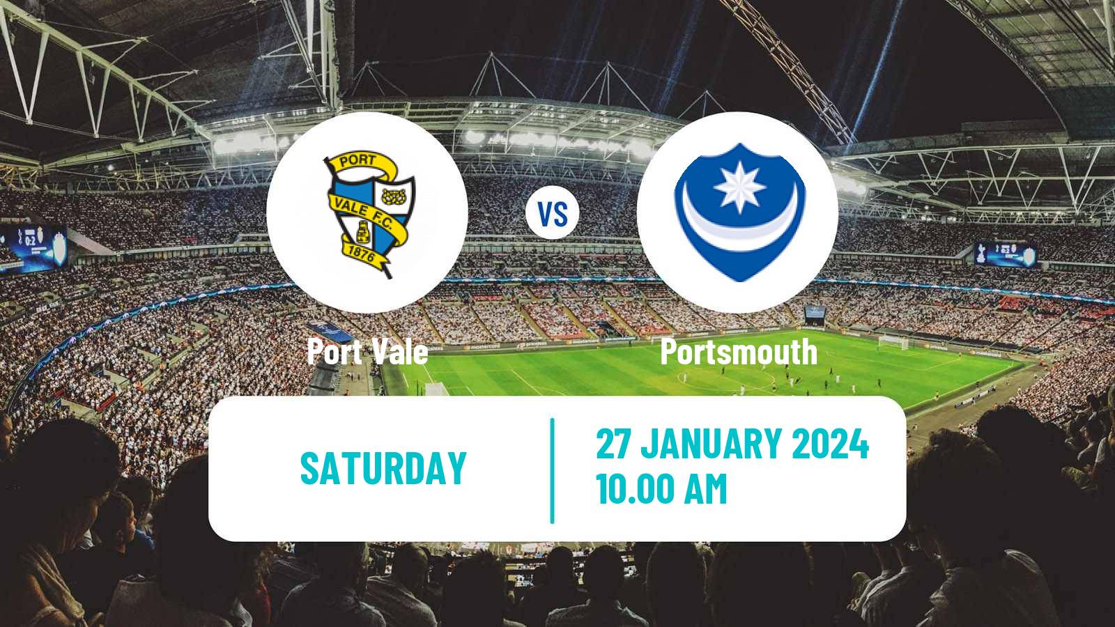 Soccer English League One Port Vale - Portsmouth